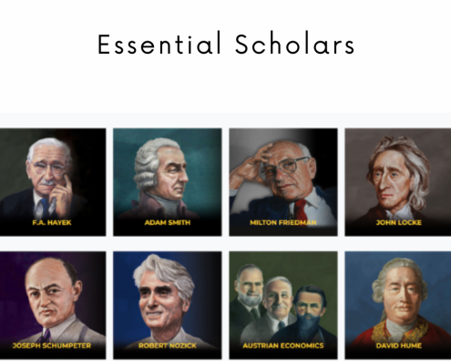 Essential Scholars to projekt edukacyjny kanadyjskiego think-tanku Fraser Institute, przy wsparciu organizacji z Wielkiej Brytanii, Australii i Stanów Zjednoczonych.