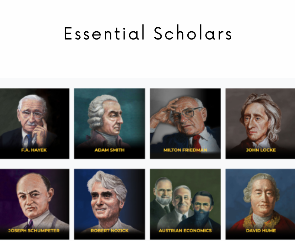 Essential Scholars to projekt edukacyjny kanadyjskiego think-tanku Fraser Institute, przy wsparciu organizacji z Wielkiej Brytanii, Australii i Stanów Zjednoczonych. 