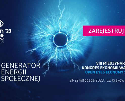 Open Eyes Economy Summit (OEES) to kongres ekonomiczny, który udowadnia, że biznes i gospodarka powinny opierać się na wartościach społecznych. Tegoroczna edycja odbędzie się 21-22 listopada w Centrum Kongresowym ICE w Krakowie – oraz online. Tak jak w poprzedniej edycji, na konferencji zaprezentowany zostanie nowy Indeks Wiarygodności Ekonomicznej Polski.
